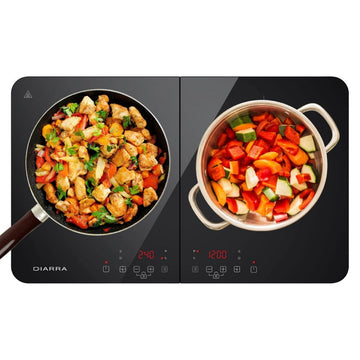 CIARRA Table de Cuisson Portable 2 Foyers 3500W CBTIH2-OW